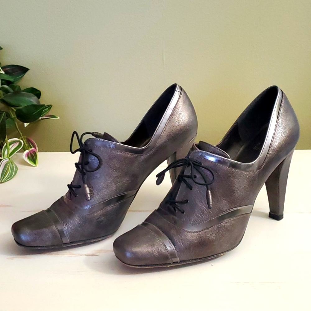 Stuart Weitzman | Gunmetal Leather Pumps Sz 7 1/2